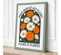 Paris Flower Market Botanical Canvas Wall Art Print 30x20 Inch (76 x 51 cm)