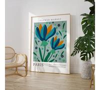 Paris Flower Market Poster Wall Prints Art A5 A4 A3 A2 A1 Maxi Home Decor Unframed Botanical Floral Trendy Artist Matisse Style Artwork - 9133 (Maxi - 61cm x 91cm)
