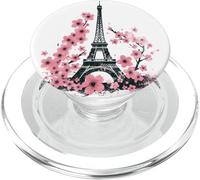 Paris Flowers Cherry Blossom Eiffel Tower PopSockets PopGrip for MagSafe