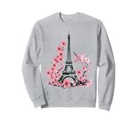 Paris Flowers Cherry Blossom Eiffel Tower Sweatshirt