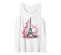 Paris Flowers Cherry Blossom Eiffel Tower Tank Top