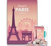 Paris France 1000 Piece Jigsaw Puzzles for Adults Gifts,Challenging To Complete But Fun And Humorous Unique Home Decor And Gifts 38x26cm