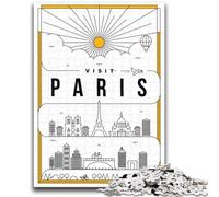 Paris France Adult Jigsaw Puzzles 1000 Pieces, Help The Brain Exercise Addictive Toys to Cultivate Patience Unique Challenge Game 1000pcs(50x75cm)