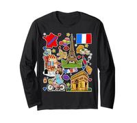 Paris France Aesthetic, Cute French Travel Souvenir Tee Long Sleeve T-Shirt