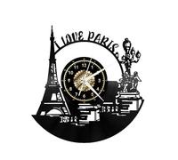 Paris France Cityscape Vinyl Record Wall Clock Wall Art 3D Modern Design Office Room Home Decor Gift