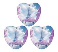 Paris France E-iffel Tower Spring Car Air Freshener 3-pack Aromatherapy Tablets Hanging Scented Cards for Rooms Bathrooms Wardrobe Love form