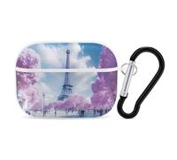 Paris France E-iffel Tower Spring Compatible with Airpods Pro Case Cover Hard Cases with Durable Hanging Buckle Charging Visible LED