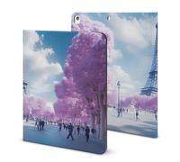 Paris France E-iffel Tower Spring Compatible with iPad Protective Case with Pen Holder Book Style
