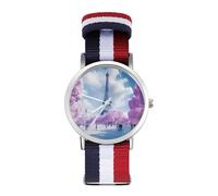 Paris France E-iffel Tower Spring Wrist Watches Nylon Braided Strap Non-Scale Work Casual Watch