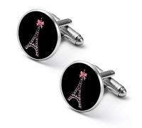 Paris France Eiffel Tower Fashion Cufflinks for Men Classic Shirts Cuff Links Set for Wedding Business 2.0cm
