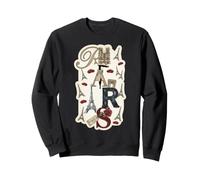 Paris France Eiffel Tower Fashion Lady Chic Vintage Letterin Sweatshirt
