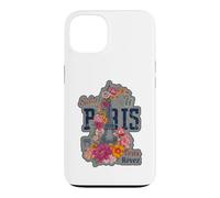Paris France Eiffel Tower Floral Graphic Design Salut Vous Case for iPhone 13