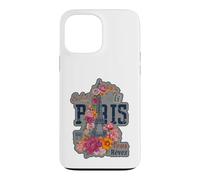 Paris France Eiffel Tower Floral Graphic Design Salut Vous Case for iPhone 13 Pro Max