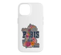 Paris France Eiffel Tower Floral Graphic Design Salut Vous Case for iPhone 14