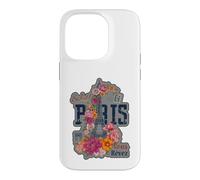 Paris France Eiffel Tower Floral Graphic Design Salut Vous Case for iPhone 14 Pro