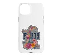 Paris France Eiffel Tower Floral Graphic Design Salut Vous Case for iPhone 15 Plus