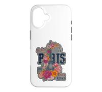 Paris France Eiffel Tower Floral Graphic Design Salut Vous Case for iPhone 16