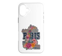 Paris France Eiffel Tower Floral Graphic Design Salut Vous Case for iPhone 16 Plus