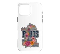 Paris France Eiffel Tower Floral Graphic Design Salut Vous Case for iPhone 16 Pro Max
