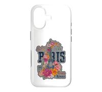 Paris France Eiffel Tower Floral Graphic Design Salut Vous Case for iPhone 17