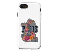 Paris France Eiffel Tower Floral Graphic Design Salut Vous Case for iPhone SE (2020) / 7/8
