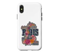Paris France Eiffel Tower Floral Graphic Design Salut Vous Case for iPhone X/XS