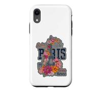 Paris France Eiffel Tower Floral Graphic Design Salut Vous Case for iPhone XR