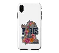 Paris France Eiffel Tower Floral Graphic Design Salut Vous Case for iPhone XS Max