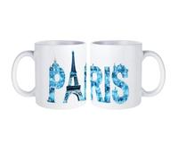 Paris France Eiffel Tower White Ceramic Coffee Mug with Handle