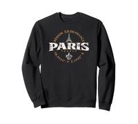 Paris France Île-de-France Coordinates Label 2C Distressed Sweatshirt