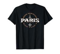 Paris France Île-de-France Coordinates Label 2C Distressed T-Shirt