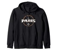 Paris France Île-de-France Coordinates Label 2C Zip Hoodie