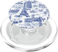 Paris, France Illustration in Sketchy Toile Style PopSockets PopGrip for MagSafe
