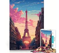 Paris France Jigsaw Puzzle for Teenagers 1000 Pieces Memory Gain Calm Relax Design Assembly Classic Gift (50x75cm)