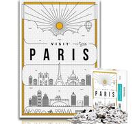 Paris France Jigsaw Puzzles for Teenagers 1000 Piece Puzzle,family Fun Games Is Ideal As A Gift for The Whole Family 50x75cm