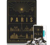 Paris France Jigsaw Puzzles for Teenagers,for Educational Game Challenge Toy for Is Ideal As A Gift for The Whole Family 75x50cm