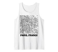 Paris France Map Souvenir Traveller Backpacker Teens Youth Tank Top