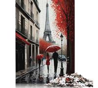 Paris France Red Puzzles 500 Pieces for Teenagers Gifts Puzzle for Adults And Teenager Educational Game Challenge Toy 500pcs (52x38cm)