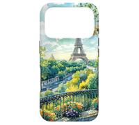 Paris France Tranquil Eiffel Tower Watercolor Case for iPhone 17 Pro