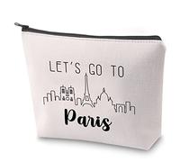Paris France Trip Travel Case Travel to France Souvenir Let’s Go to Paris Lover Makeup Bag with Zipper France Souvenir Vacation in Paris Gift (Paris)