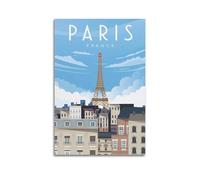 Paris France Vintage Travel Poster Decorative Painting Canvas Wall Art Living Rooms Bedroom Painting 24x36inch(60x90cm)