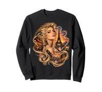 Paris France Woman Portrait Romantic Sunset Travel Art Sweatshirt