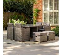 Paris Garden Cube Dining Set - 8 Seater - Grey - Rattan