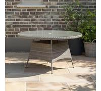 Paris Garden Dining Table - 6 Seater - 140cm - Round - Grey - Rattan