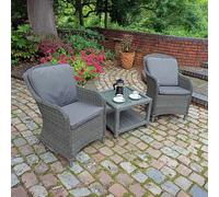Paris Garden Imperial Companion Set - 2 Seater - Grey - Rattan
