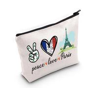 Paris Gift Paris Vacation Toiletry Bag Paris France Gift Paris Souvenir Gift Peace Love Paris Cosmetic Bag for Paris Lovers (U.Peace Paris)