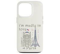 Paris, hand drawing of the Louvre and Eiffel Tower, Love Case for iPhone 13 Pro