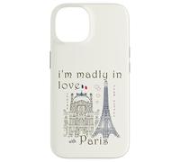 Paris, hand drawing of the Louvre and Eiffel Tower, Love Case for iPhone 14