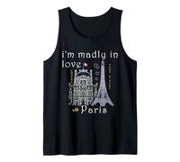 Paris, Hand Drawing of The Louvre and Eiffel Tower, Love Tank Top