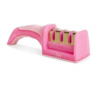 Paris Hilton 3-Stage Knife Sharpener, Professional Kitchen Knife Sharpener with Ergonomic Handle, Non-Slip Base, and Coarse, Medium, Fine Sharpening Stages, Pink